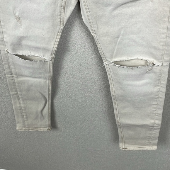 New One Teaspoon Mr Blues Knee Slit Button Fly Jeans Cream Mens Sz 32 - Picture 4 of 10